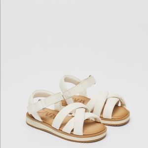 Zara Toddler White Leather Sandals
